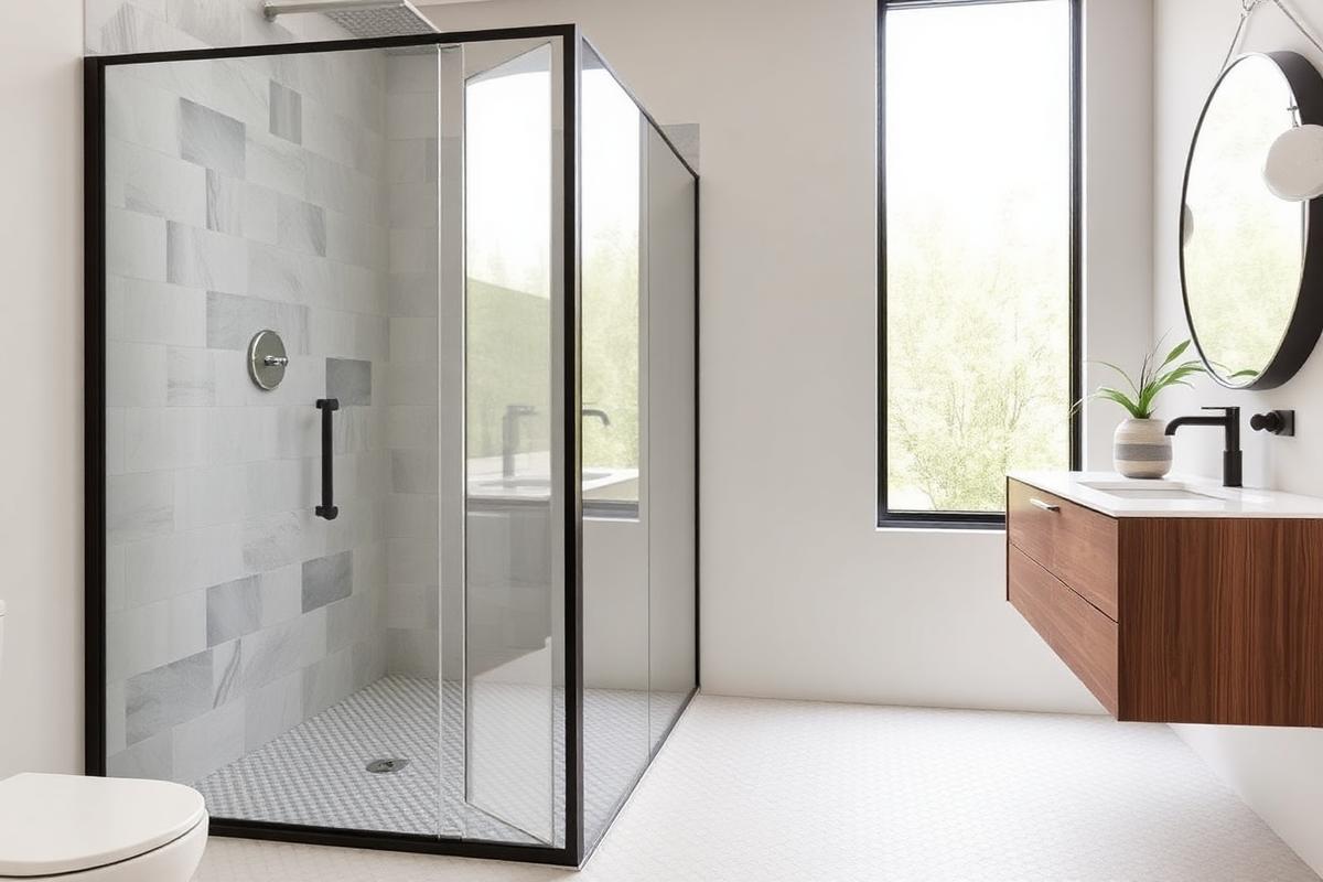 Modern walk-in shower